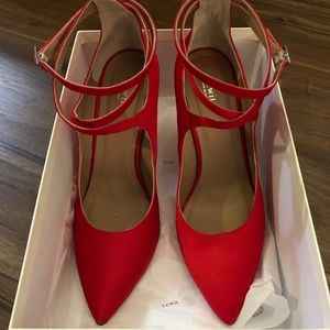 Lewit 'Carita' Red Satin Stiletto